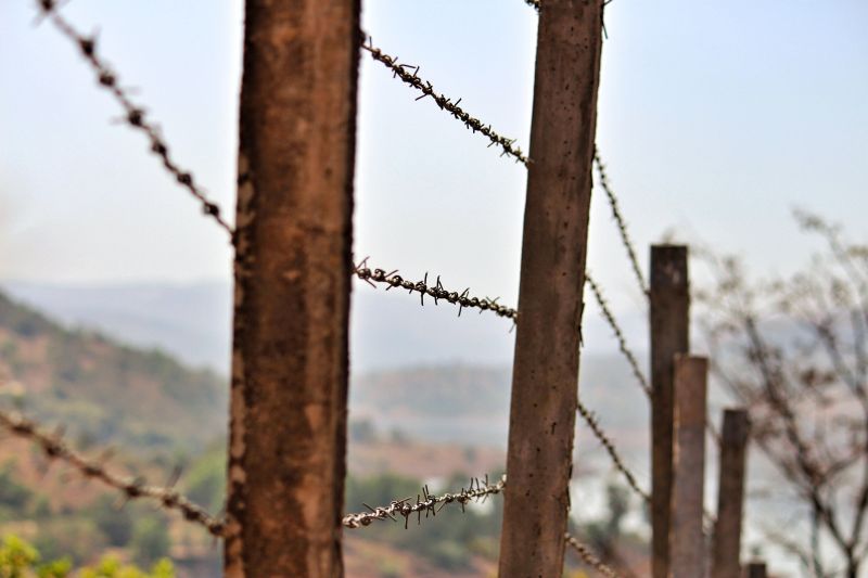 barbed wire fencing